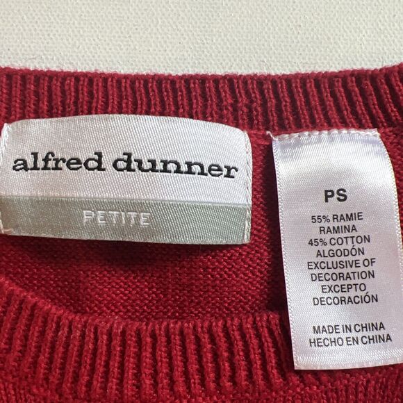Alfred Dunner Womens Pullover Sweater Red /Black sequin Floral Embroidered PS - Picture 7 of 7